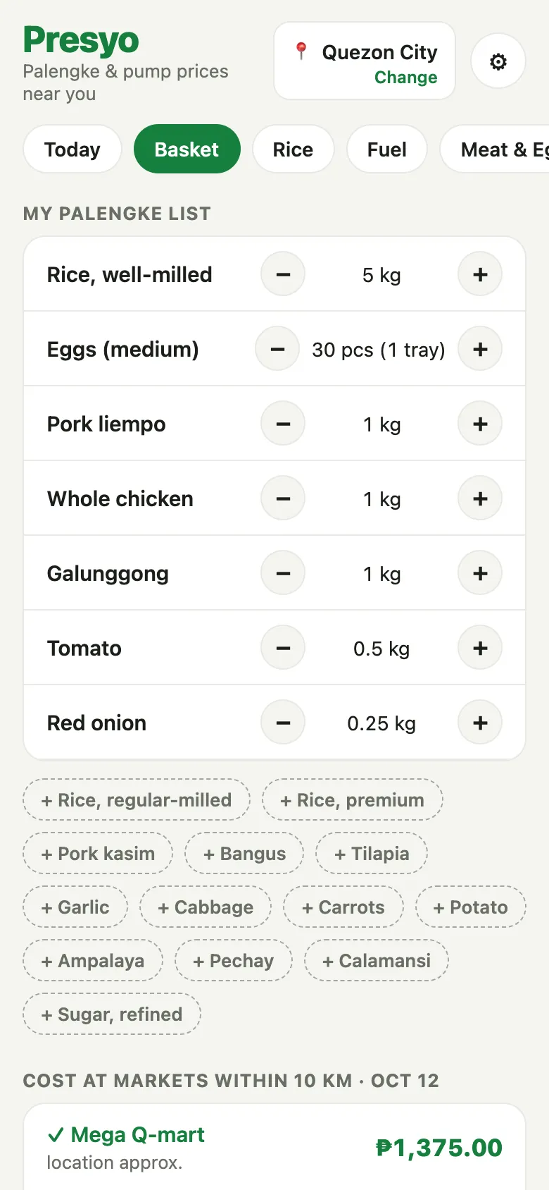 Presyo: Palengke basket by market